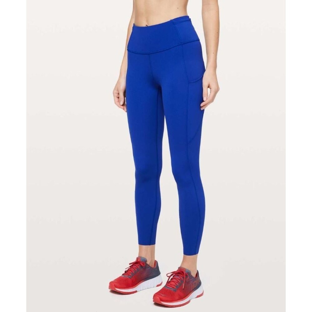 Lululemon Fast & Free 7/8 Legging Size 18 Yoga Gym Workout Athleisure Ankle Blue
